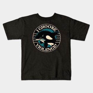 Orca I Choose Violence Seal by Tobe Fonseca Kids T-Shirt